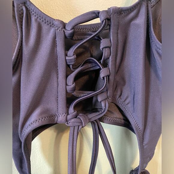 Meyeeka Bathingsuit Womens Size Small  Black Sexy Monokini One Piece Summer NEW - Picture 8 of 12